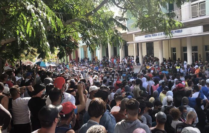 Protests on July 11, 2021 in Cuba. Photo: Courtesy of the author